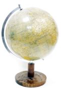 Mid-century German relief 'Raths Physikalischer Erdglobus' world table globe, after Dr Arthur Kraus,