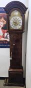 Mid 18th century walnut longcase clock, the five pillared twin train movement by William Stumbels,
