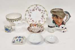 Royal Crown Derby paperweight, Royal Doulton character jug 'The Poacher', two pieces of Masons