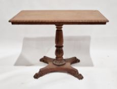 William IV/early Victorian mahogany side table, the rectangular top with a lunette carved edge,