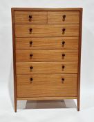 Mid 20th century teak chest of two short over five long graduating drawers by Loughborough Furniture