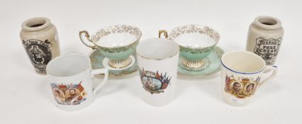 Collection of Staffordshire pottery and porcelain Royal commemoratives, including: a 1937 coronation