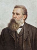 Late 19th/20th century school Oil on canvas Half length portrait of Frederick Engels, German