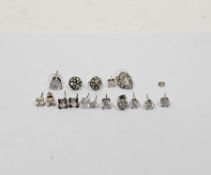 Assortment of ladies earrings, most with butterfly clasps, some stamped 925  Property of Dunkirk