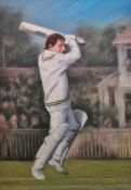 Robin Wheeldon (b.1945) Pastel on paper Study of cricketer Derek Randall, signed and dated 1979