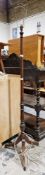 Early to mid 20th century mahogany turned column standard lamp raised on three splayed legs with