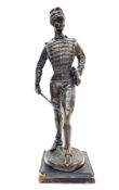 After Charles Anfrie, cast bronze figure of a Napoleonic standing officer posed with a sword in