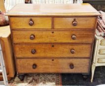 Victorian mahogany chest of two short over three long graduating drawers, the top with moulded