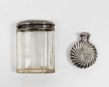 Sampson Mordan Victorian silver perfume flask, London 1888, of circular form with fluted body and