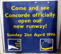 Concorde interest - two large plastic advertising signs for Bournemouth International Airport '