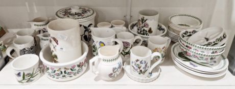 Collection of Portmeirion 'Botanic Garden' pattern wares including jugs in sizes, bowls, dishes,