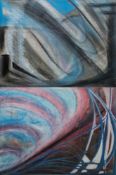 Richard Turner (20th century) Pastel on paper Two abstract pastel drawings 'Jazz Pastel I -