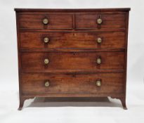 Early 19th century mahogany chest of two short over three graduating long drawers with cockbeaded