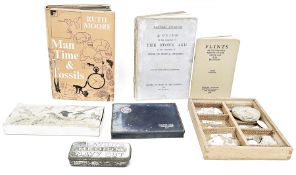 Collection of neolithic flints and stoneware items including a quantity of Neolithic flint and stone