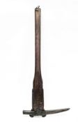 Antique pickaxe by Whitehouse & Sons of Cannock, the steel head stamped with makers mark, with
