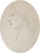 Burne-Jones (1833-1898), Sir Edward Coley  Collotype print  Head and shoulders portrait of Lucy
