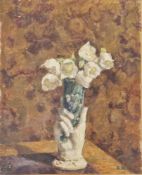 Sir Richard Rees (1900-1970) Oil on board 'Christmas Roses', signed lower right, with handwritten