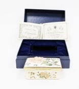 Halcyon Days limited edition enamel musical box commemorating Her Majesty Queen Elizabeth the