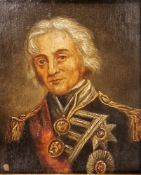 19th century School  Oil on copper Portrait of Vice-Admiral Horatio Nelson (1758-1805), head and