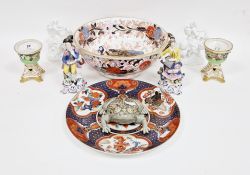 Pair of Derby porcelain green ground pastille burners, circa 1830, printed crowned D marks, each