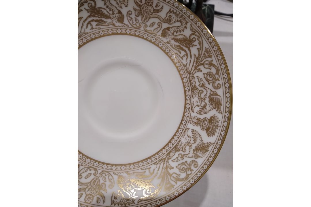 Wedgwood bone china 'Gold Florentine' pattern part tea and coffee service, printed gold marks, - Image 3 of 3
