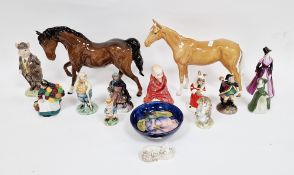 Small Moorcroft Magnolia pattern circular blue-ground bowl, impressed and painted marks, a Royal