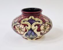 Moorcroft pottery vase decorated in the 'Masquerade' pattern, of squat baluster form, stamped and