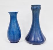Two Pilkingtons Royal Lancastrian mottled blue ground vases, circa 1900, impressed marks, with shape