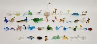 A collection of glass lampwork animals