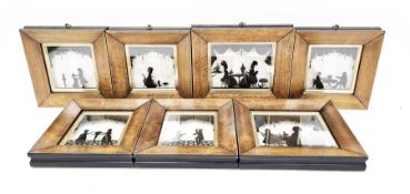 In  the manner of Augustin Edouart (1788-1861) seven contemporary silhouettes including in the style