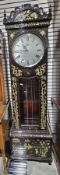 Reproduction 'Moathe' longcase clock in Chinese lacquer and mother'o'pearl inlaid case with dragons,