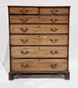 Mahogany large chest of two short and five long cockbeaded graduated drawers in the George III