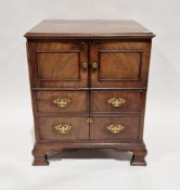 George III mahogany night stand later converted into an entertainment unit, the two faux cupboard
