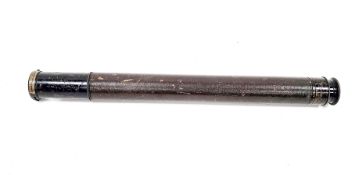 Early 20th century military issue metal and leather two-draw telescope by E. Vion of Paris, marked