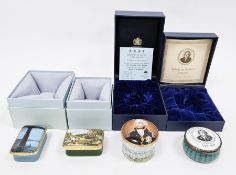Four Halcyon Days enamel boxes including the bicentenary of the death of Vice Admiral Lord Nelson,