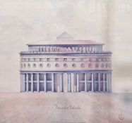 After Giovanni Martelli Colour print Two large architectural prints depicting designs for the