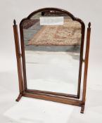 Early 20th century mahogany framed swing dressing mirror with triple dome top, 51cm wide x 67cm high