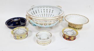 Late 19th century Meissen (outside decorated) large circular pierced pot-pourri bowl, cancelled blue