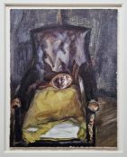 After Lucien Freud RA  Colour print Hand mirror on chair, 1966, 18cm x 13cm  Crystoleum  Group of