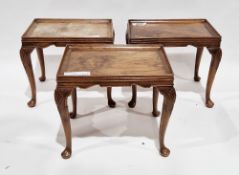 Set of early to mid 20th century walnut tables in the Queen Anne style, comprising a long coffee