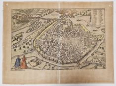 Georg Braun (1541-1622) & Franz Hogenberg (c.1538-1590). Avignon. (1572-1612), hand-coloured