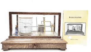 Early 20th century oak cased barograph by Short & Mason of London, stamped  S and M, the cased