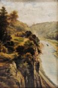 George Willis Pryce (1866-1949) Oil on canvas View of Clifton Suspension Bridge and Avon Gorge,