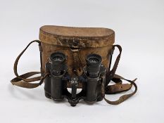 Carl Zeiss Jena Telact Binoculars, number 338754 in leather case