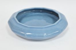 Chinese clair-de-lune glazed compressed globular lobed bowl or brush washer, apocryphal blue