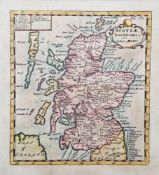 Four engraved maps to include Leicestershire by Robert Morden, Berkshire by H. Moll, Scotia by