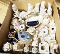 Large quantity of Victorian fairings, a ceramic inkwell, white ceramic figures, more ceramic