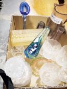 Four boxes of assorted glassware to include wines, sherries, Irish coffee, vases, decanters, etc,