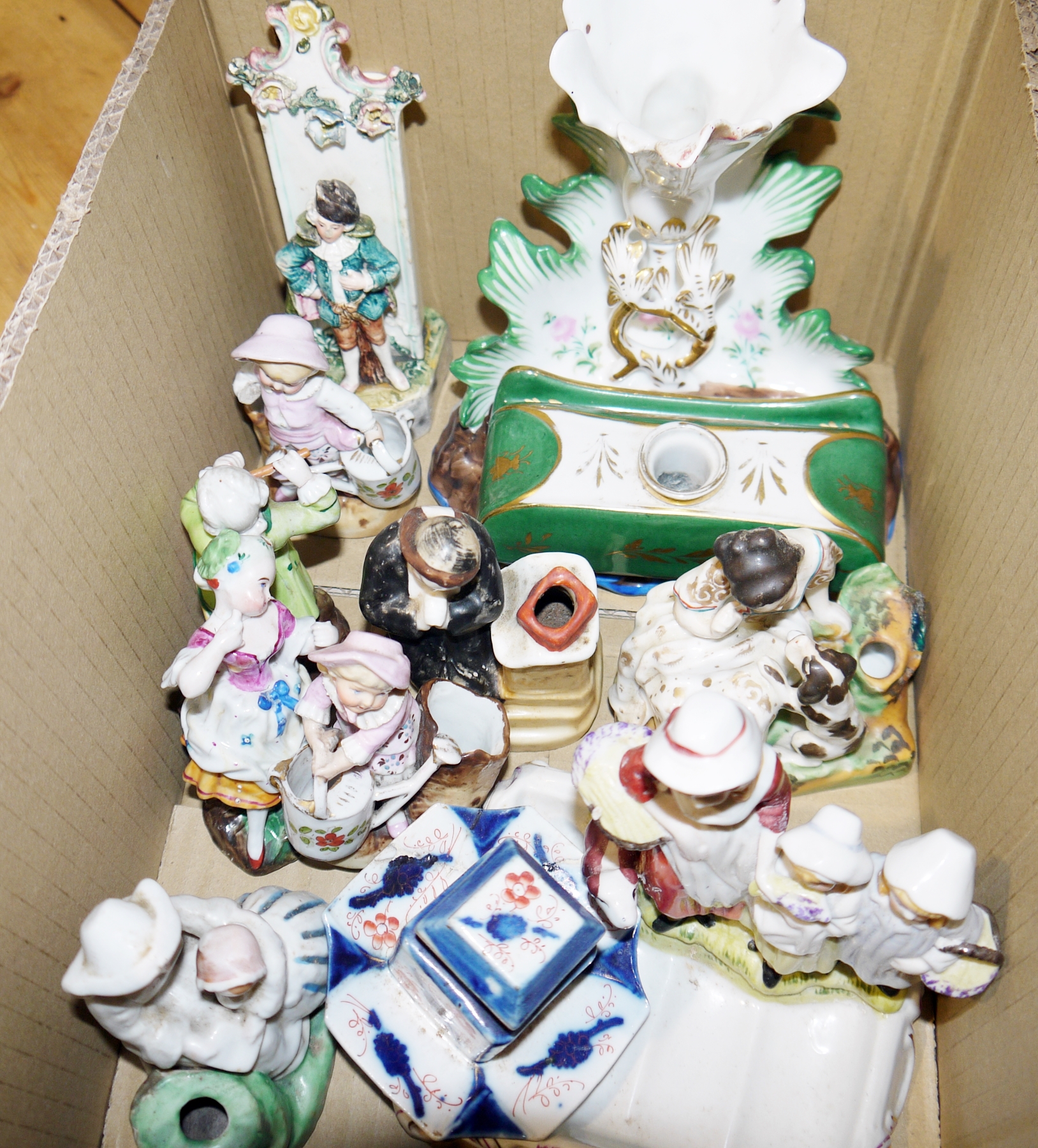 Large quantity of Victorian fairings, a ceramic inkwell, white ceramic figures, more ceramic - Image 2 of 4