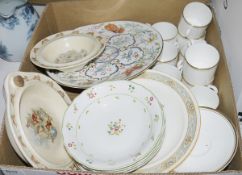 Royal Doulton Gold Concorde part coffee service, four Royal Doulton Avignon bowls, an extensive